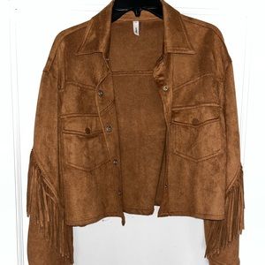Women’s small suede cropped jacket